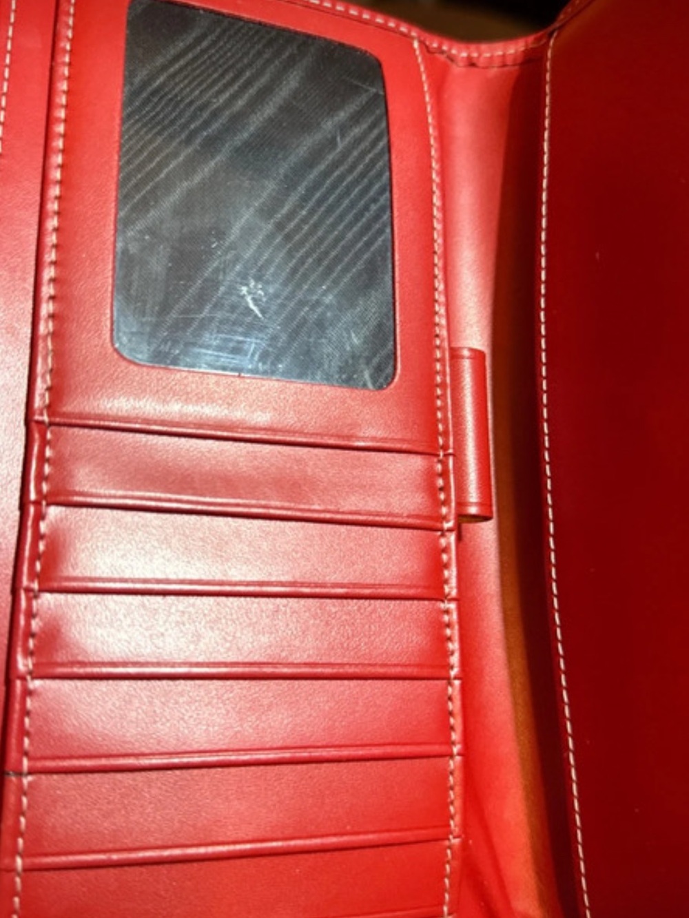 “Pre-Owned” DOONEY & BOURKE RED LEATHER 
TRI-FOLD WALLET.  Excellent Condition! - Picture 8 of 16